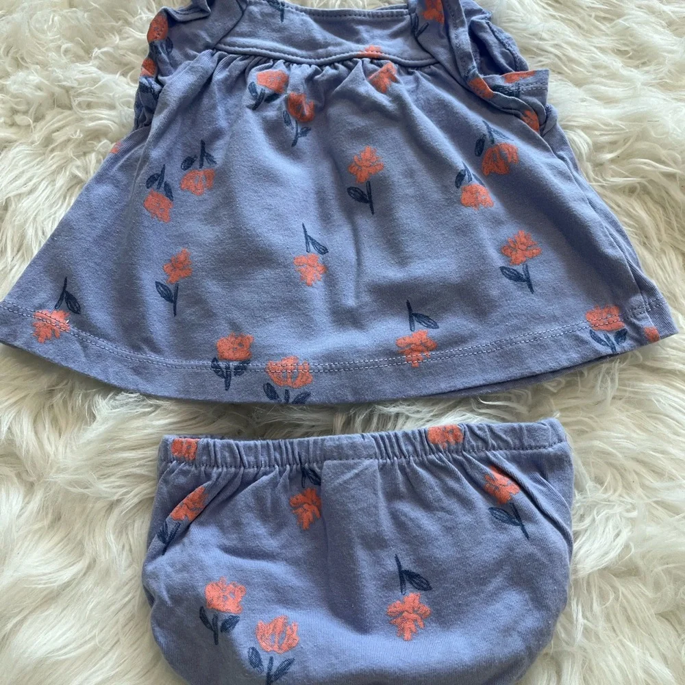 Carter's Purple and Orange Floral Diaper Cover Set